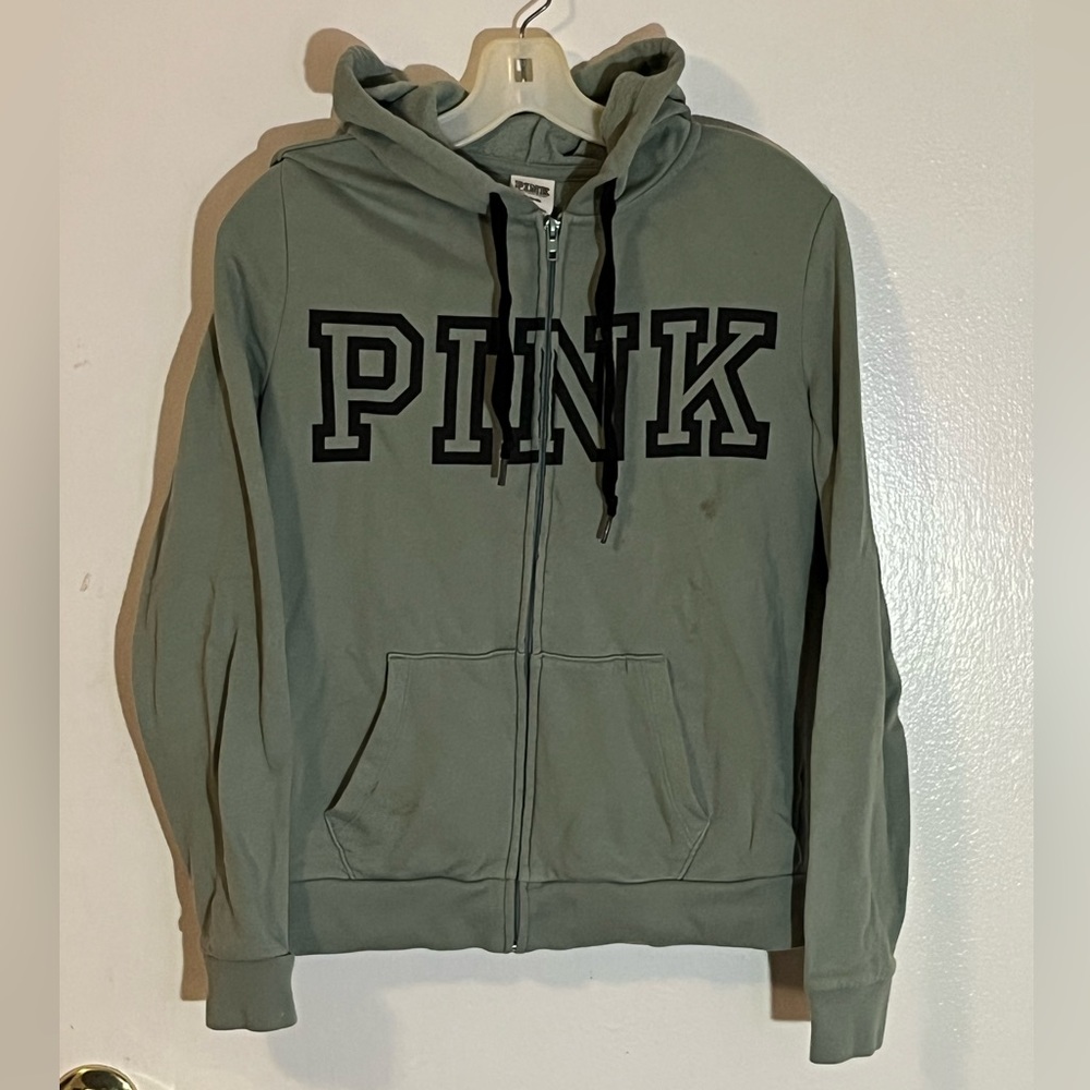 PINK Victoria's Secret Womens Forest Green Hoodie